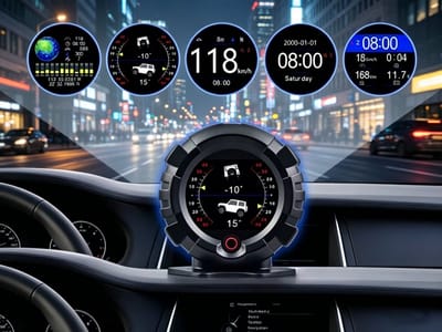 KZQ GPS hellingmeter inclinometer multifunctioneel met kompas HUD voor off-road nauwkeurige hoekmeting hoogtemeter snelheidsmeter