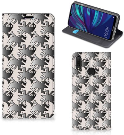 Standcase Hoesje voor Huawei Y7 hoesje Y7 Pro (2019) Hoesje maken Salamander Grey