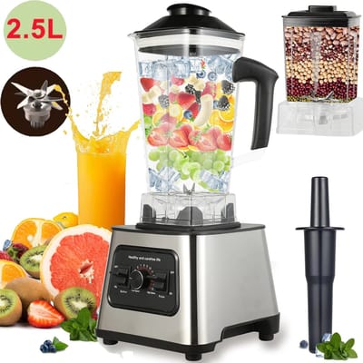 Allero Blender - Blender Smoothie - Blenders - 6000W - 2-in-1 - 2,5 Liter - 4 RVS Messen - 9 Snelheden - Ook Bevroren - 220V
