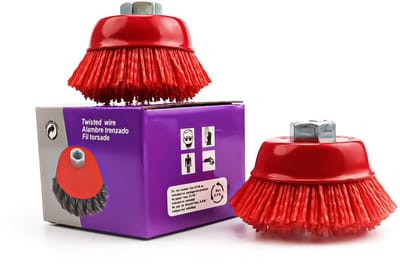 Dailygoods - Nylon boormachine - Nylon borstels - Voor ontbramen en ontlakken - Rood - Vuilreinigen - Ideaal voor metaal en niet-metaal - 2 stuks