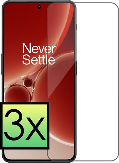 Screenprotector - 3 Stuks - Geschikt voor OnePlus Nord 3 - Extra Sterk - Beschermglas - Gehard Glas - Tempered Glass - Screen Protector - Bescherm Cover