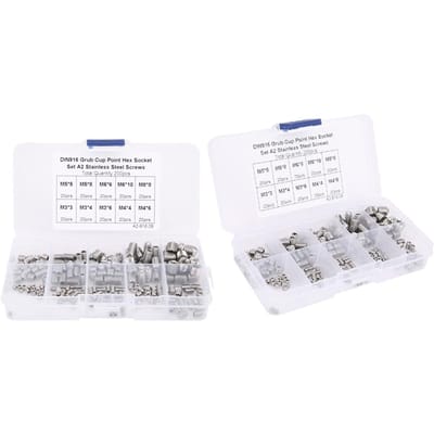 200 stuks Roestvrij Staal Cup Point Zeskant Socket Set Screw voor Precisie Instrument M3M4M5M6M8