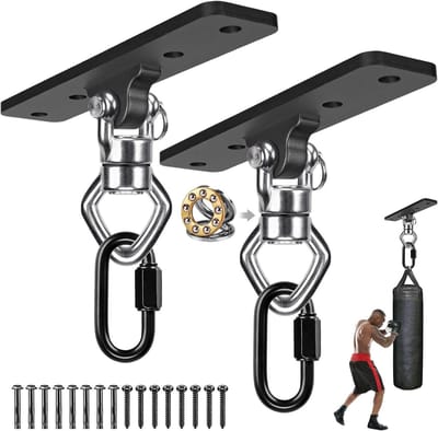 2 Stuks Swing Hanger met 360 Graden Draaimechanisme, Hammock Beugels voor Hangmat en Aerial Hoop, Geschikt voor Hout en Beton, Tot 900 lbs Belastbaar