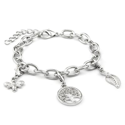 Di Lusso - Armband Erin - Messing - Verzilverd- Dames - 22 cm