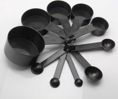 Jumada - 10 Maatbekers - Maatlepel - Set - 10 delig - Zwart