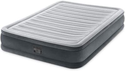 Opblaasbaar Bed - Luchtbed Gasten - Kamperen Thuis - Ingebouwde Pomp - Verhoogd 33cm - Grijs