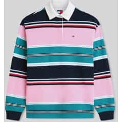 Tommy Hilfiger Relaxed Multi Stripe Pink Daisy/multi Stripe Maat: M | Longsleeves Outlet | Dames | Blauw