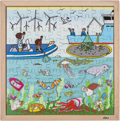 Natuur en klimaatpuzzel - Plastic soep - Educo - Educatief speelgoed