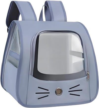 Draagbare en Opvouwbare Rugzak voor Katten met Mesh Venster, Ademend Ontwerp voor Huisdieren tot 6,5 kg, Ideaal voor Reizen en Wandelen