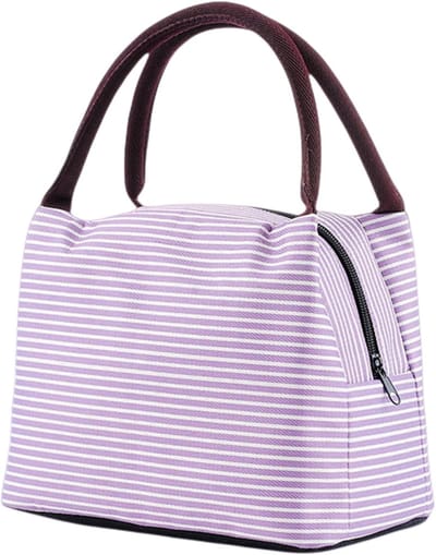 Lunch bag Insulated Dinner Lunch Bag Tote Bag Picnic Travel Breakfast Box School Kids Convenience Food Tote Bag Insulated Bag-Purple