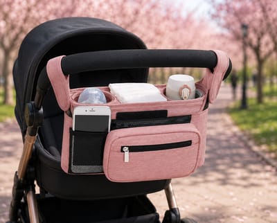 Universele Kinderwagen Organizer - Compacte Tas Buggy - Roze - Box Tas - Box organizer