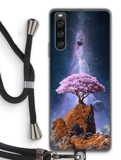 Case Company® - Hoesje met koord geschikt voor Sony Xperia 10 IV hoesje met Koord - Ambition - Telefoonhoesje met Zwart Koord - Bescherming aan alle Kanten en Over de Schermrand