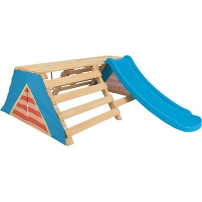 PLAYTIVE Houten speeltoestel met glijbaan