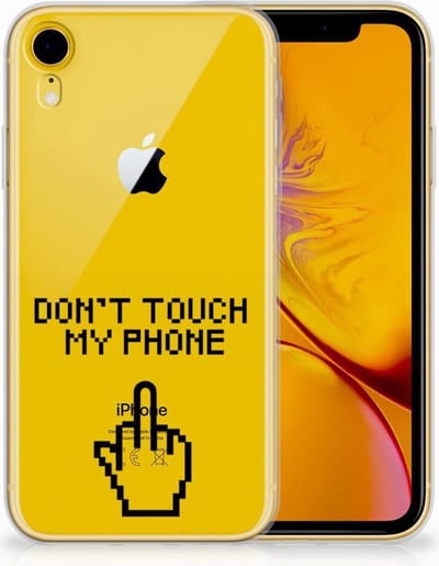 Apple iPhone Xr Silicone-hoesje Finger Don't Touch My Phone