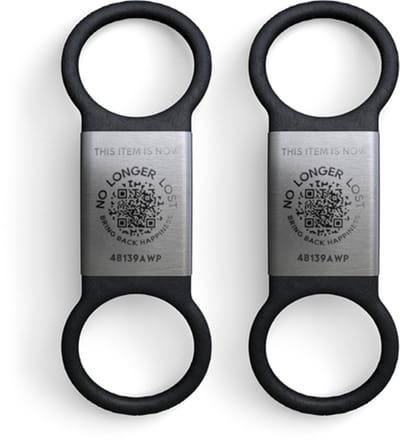 NoLongerLost Helm Tag - Slimme Helm Tag - 2x zwart - QR Code - tracking/tracing