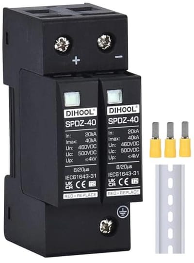 Zonne-energie Overspanningsbeveiliging 2P 40KA DC 500V voor Huishoudelijk Gebruik