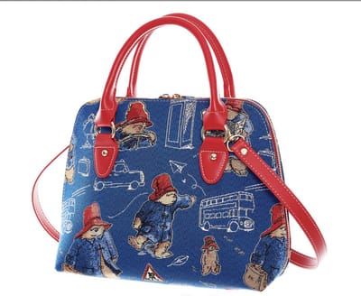 Handtas - Schoudertas - Paddington Bear - Beertje Paddington - Blauwe achtergrond