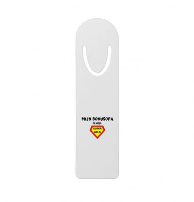 Hacebo® - mijn bonusopa is mijn superheld metalen boekenlegger - Opa - super bonusopa - verjaardag - cadeautje voor opa - opa artikelen - kado - geschenk Bladwijzer boekenleggers - 12.7 cm x 3.2cm
