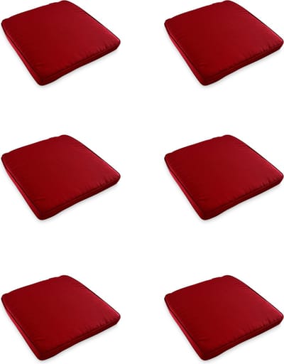 Madison - 6 stuks - universeel zitkussen - 48x50cm - tuinstoelkussens - Rib Red- vervangingskussen - wicker