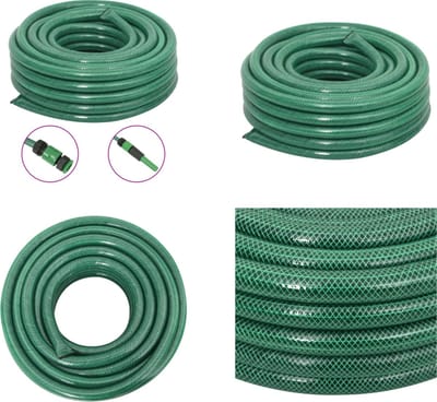 vidaXL - Tuinslang - met - koppelingsset - 0,75'' - 50 - m - PVC - groen