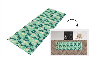 Keukenloper - Loper keuken - Bladeren - Bes - Patroon - Winter - 150x50 cm - Keukenloper vinyl