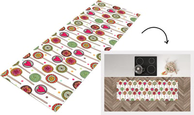 Keukenloper - Loper keuken - Patroon - Lolly - Hartjes - Snoep - 150x50 cm - Keukenloper vinyl