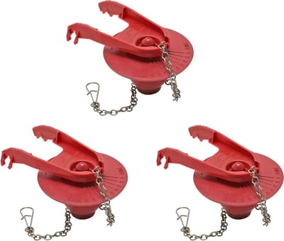 Toilet Flapper - Waterbesparend Onderdeel - Toilet Reparatie - Verstelbaar - 3 Stuks - Rood