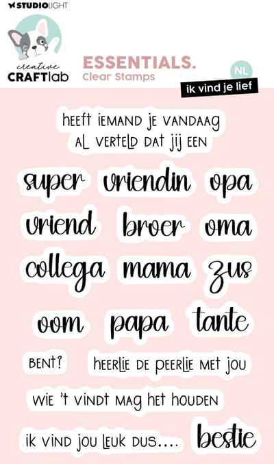 Clear stamp Ik vind je lief- Essentials nr. 801