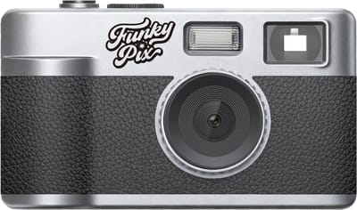 FUNKYPIX X10 SILVER - Schermloze digitale retro camera - 8 filters - Xenon-flitser - 4GB SD-kaart - vintage fotocamera zonder scherm - zilver