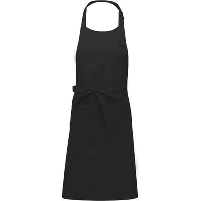 Kariban Katoenen schort met zak K885 - Black - One size