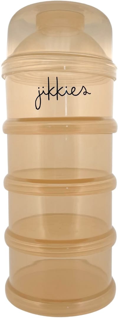 Jikkies Melkpoeder doseerdoosjes - Beige - Melkpoeder bewaarbakjes - Melkpoeder toren - Melkpoedertoren - Melkpoederdoos - Dispenser - 4 lagen - BPA FREE - Getest op EN14372