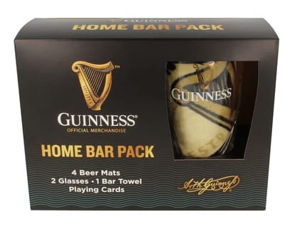Dailygoods- Pint Glazen Tumbler Stijl - Biermatten - Barhanddoek - Speelkaarten - Officiële Guinness Koopwaar - Authentieke Verzamelaarsitems - Bierglazen