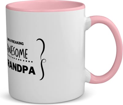 Akyol - i am a freaking awesome grandpa koffiemok - theemok - roze - Opa - geweldige opa - liefste opa - verjaardag - cadeau - kado - bedankje - geschenk - 350 ML inhoud