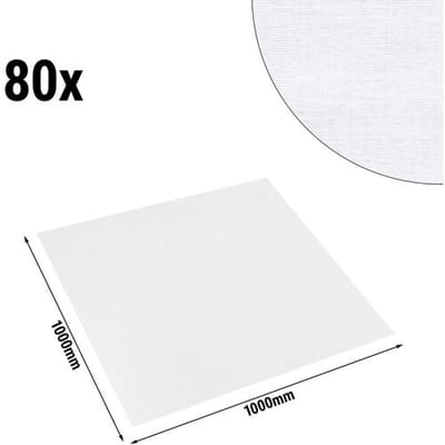 GGM Gastro (80 Stück) Damast Mitteldecke Tessin Atlas - 210g/m² - 100x100cm - Weiß