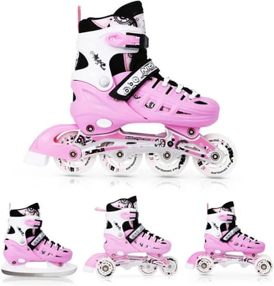 Verstelbare 4-in-1 Inline Skates voor Jongens en Meisjes - Rolschaatsen en Schaatsen