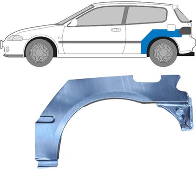 Reparatiepaneel achterspatbord voor Honda Civic 1991-1995 / Links