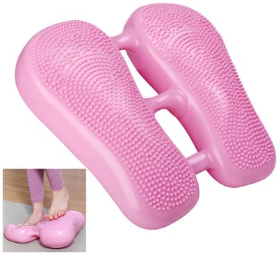 Opblaasbare stepper - Opblaasbare voetstep - Stepperapparaat - Trainings- en vetverbrandingsapparaat - Stepper voor thuis - Fitnessapparatuur voor thuis - 33*37*7 cm - Inclusief naaldpomp - Geschikt voor thuis, kantoor, enz. - Roze