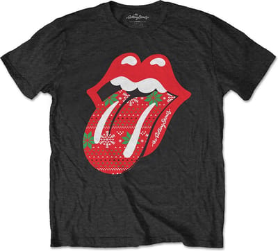 The Rolling Stones - Christmas Tongue Heren T-shirt - S - Zwart