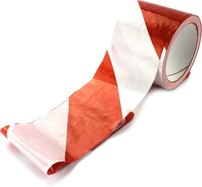 Afsluitband - Waarschuwingslint Markeringstape - Bouwplaats Beveiligen - Weerbestendig Kunststof - 100 m x 75 mm - Rood/Wit