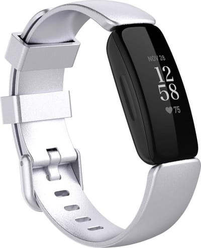 By Qubix - Compatible Fitbit bandje - Geschikt voor Fitbit Inspire 2 & Ace 3 - Sportbandje met gesp - Maat: Small - Zilver Smartwatchbandje bandje Armband Polsband Strap Band Watchband