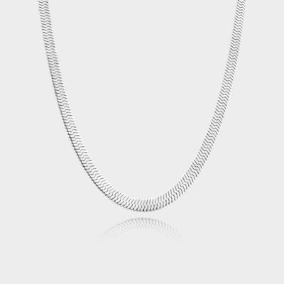 Herringbone Ketting 5 mm - Zilveren Schakelketting - 50 cm lang - Ketting Heren - Olympus Jewelry