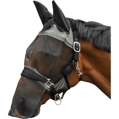 HKM Vliegenmasker PREMIUM COB Bruin - Bescherming voor uw paard
