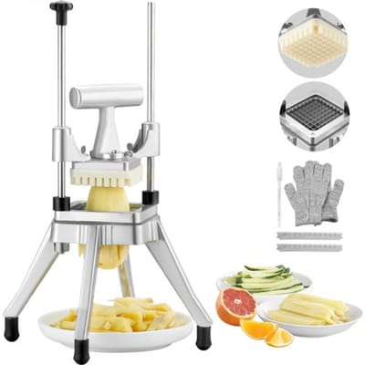 VEVOR Frituurpan 3/8 inch, Aardappelsnijder, Frietsnijmachine, voor het snijden van groenten / fruit / komkommers / aardappelen / uien / champignons / appels