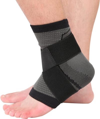 *** 1x Enkelbrace - Maat M - Universeel Links/Rechts Verstelbare Enkelbandage - Enkel Ondersteuning - van Heble® ***