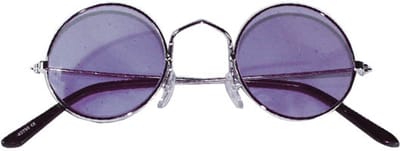 Faram Party carnaval zonnebril - Hippie Flower Power Sixties - ronde glazen - paars
