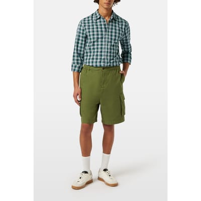 Scotch & Soda Cotton-linen Relaxed Fit Cargo Short Army size S | Cargo pants Outlet | Men | Green