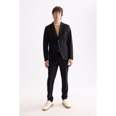 Scotch & Soda Core - Unconstructed Peak Lapel Cool-wool Blazer Black Size: L | Blazers Outlet | Heren | Zwart