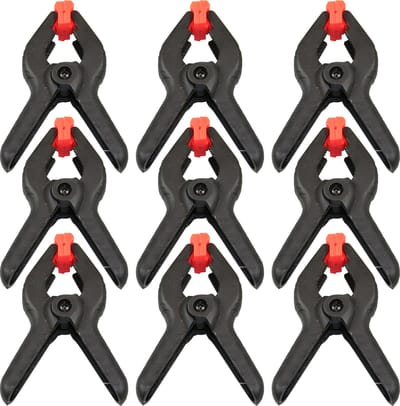 Benson Zeilklemmen/veerklemmen - 10x - kunststof - 10 cm - lijmklemmen met gekartelde kaken