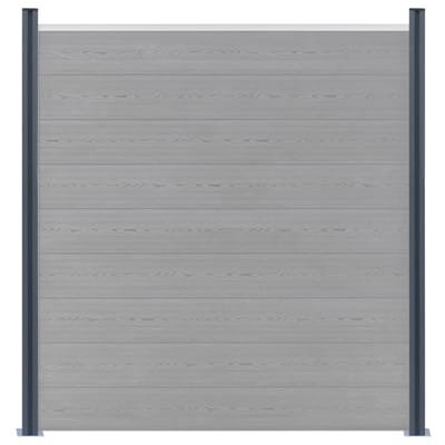 vidaXL - Schuttingpalen - 2 - st - 185 - cm - aluminium - donkergrijs