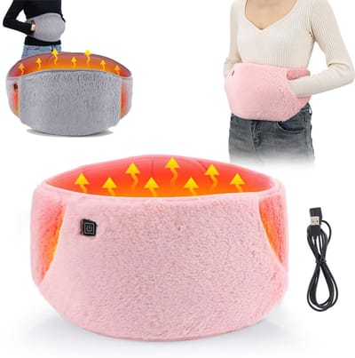 Verwarmingskussen - Menstruatie warmteband -Verwarmde heupgordel met USB - aansluiting - Elektrische buikwarmer - Verwarmingskussen met handtas - Drie temperatuurstanden - Elektrisch verwarmde heupgordel - Verlicht menstruatiepijn - Roze